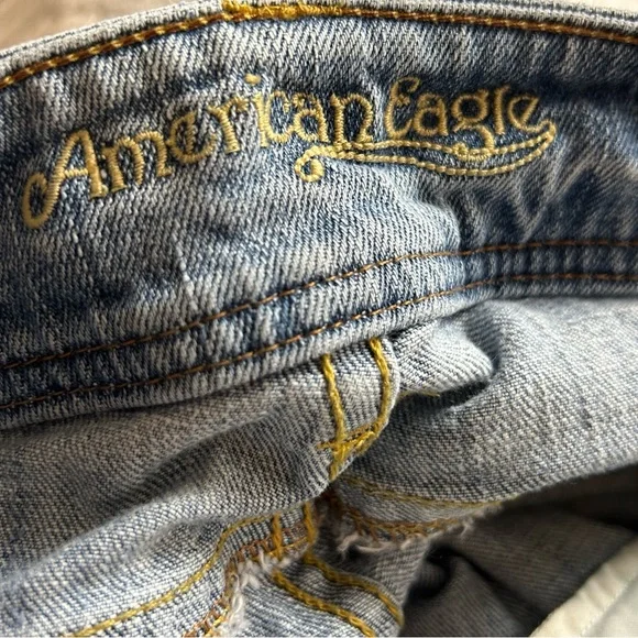 Y2K American Eagle AE Artist Low Rise Flare Stretch Jeans Size 4 Long - Picture 7 of 10